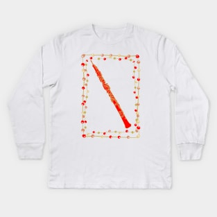 Christmas Oboe Kids Long Sleeve T-Shirt